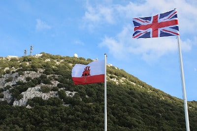 Gibraltar and UK Flags