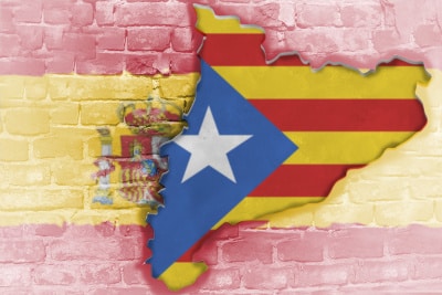 Catalan and Spanish Flag