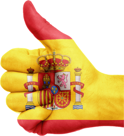 Hand painted with Spanish flag