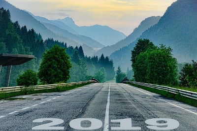 Start line on a mountain road