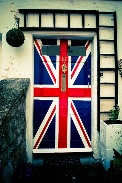 Door painted with Union Flag