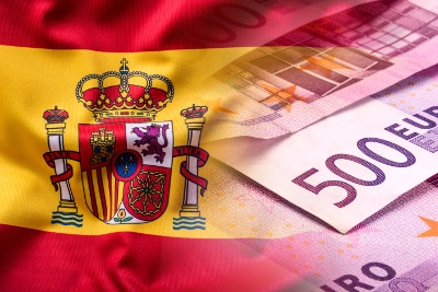 Spanish flag and Euros